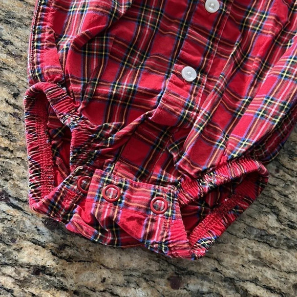 Red Plaid Long Sleeve Carter’s Onesie - Picture 2 of 4
